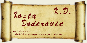 Kosta Doderović vizit kartica